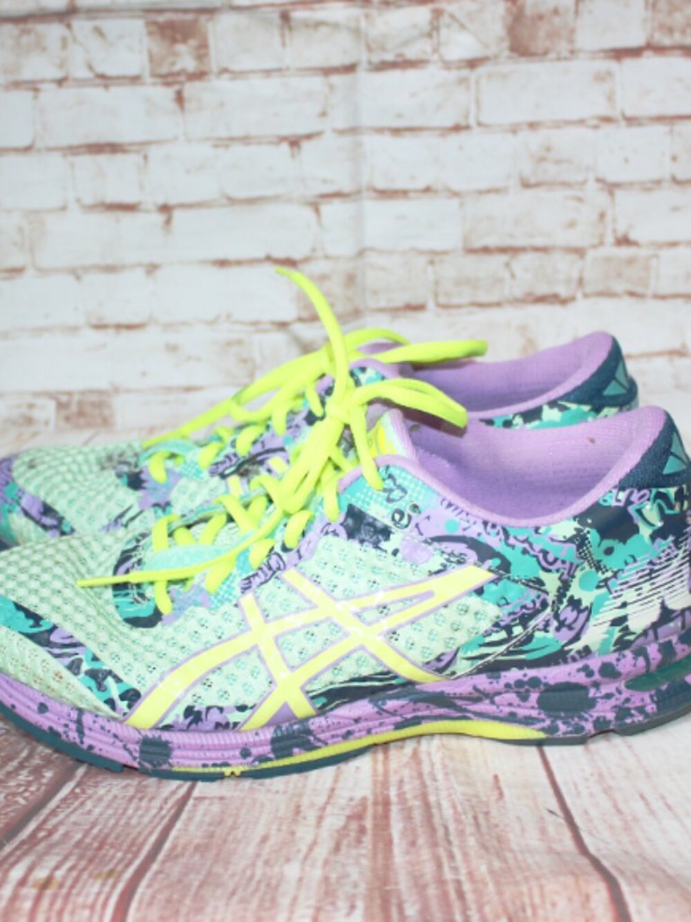 Asics GEL-Nimbus Dynamic Duomax Running Shoes T676N Purple Neon Yellow sz: 9 - Picture 8 of 9